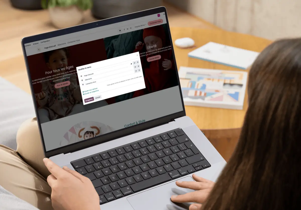Création d'un site web avec Odoo pour une marque de vêtements d'enfants