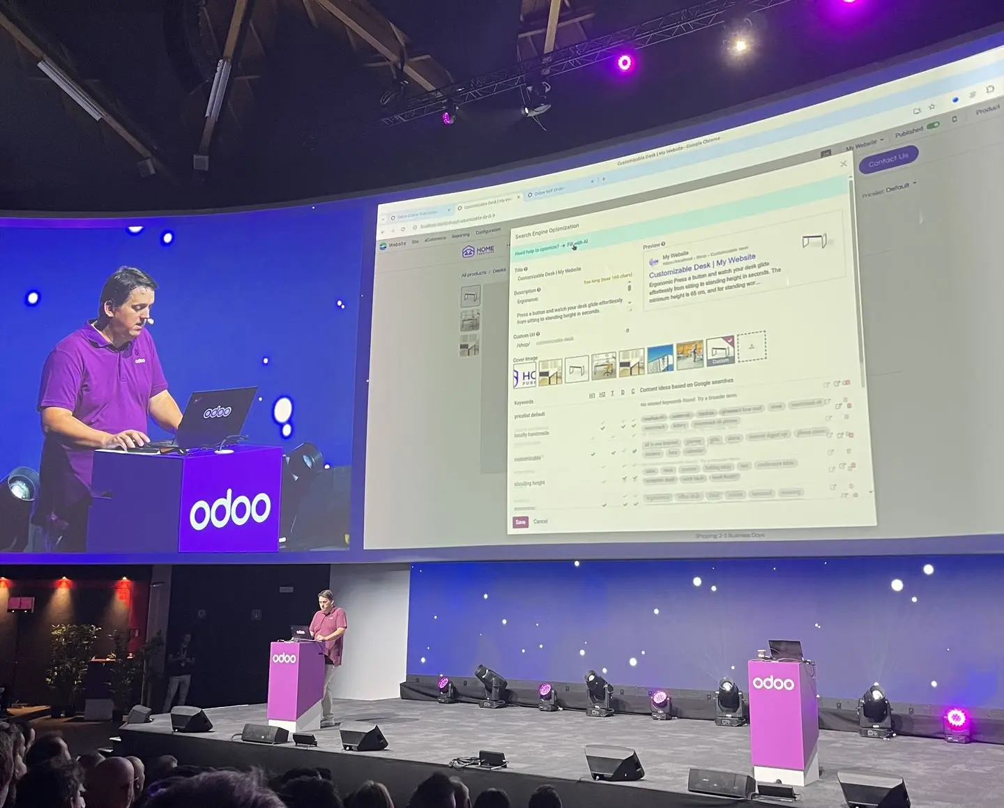 Odoo Experience demo Fabien Pinckaers IA pour le SEO dans Odoo Odoo Experience demo Fabien Pinckaers IA pour le SEO dans Odoo