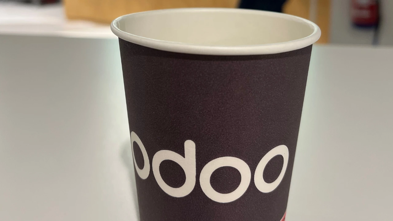 odoo gobelet avec logo de la société Odoo