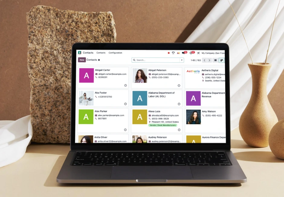 ERP odoo module contact pour gestion base de donnée