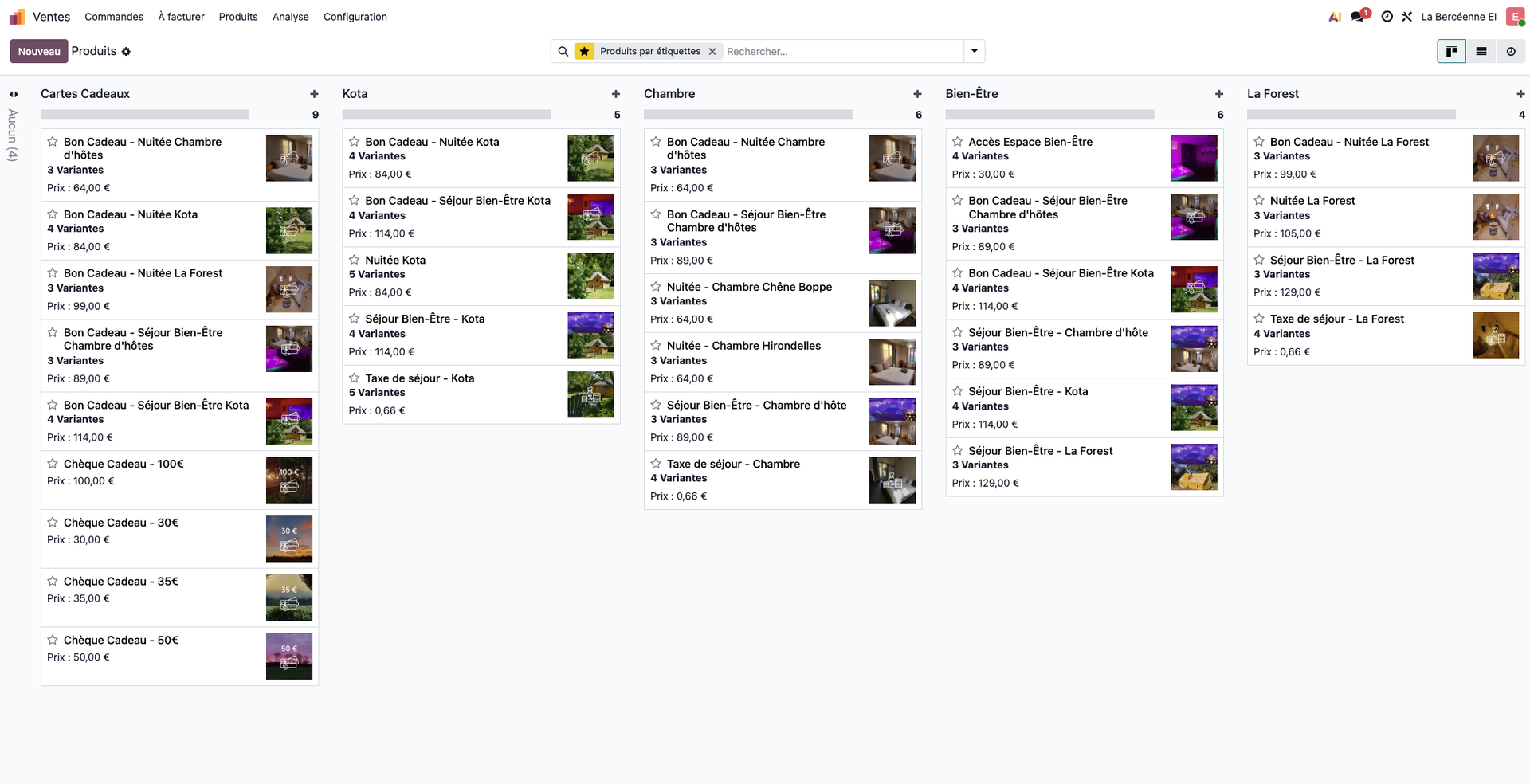 Base de produits avec photos sur Odoo